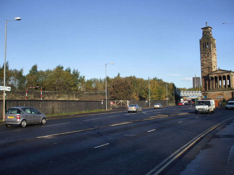 Photograph of site of Southside Station beside Caledonia Road Church