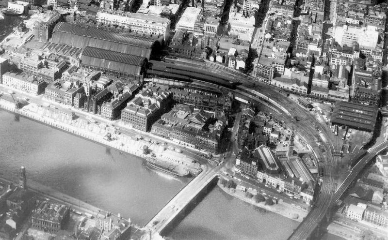 Aerial view of approaches to St Enoch Station