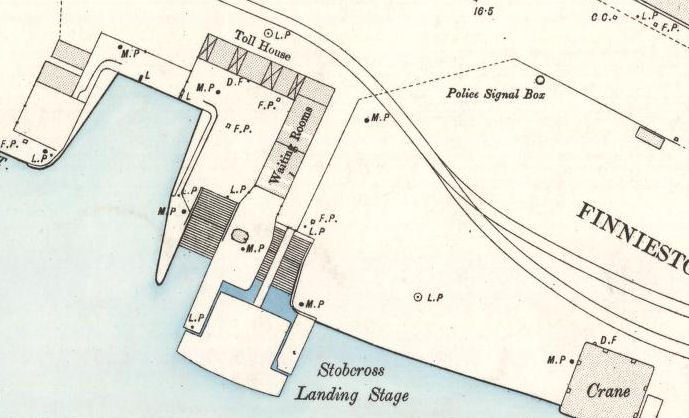 Map showing site of Finnieston Ferry