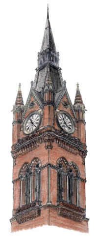 Clock tower at St Pancras Station, London