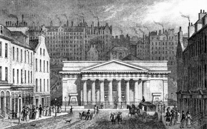 Engraving of the Royal Institution, Princes Street, Edinburgh
