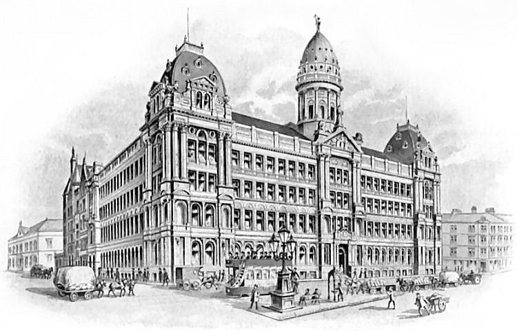 Sketch of newly opened CWS building at Morrison Street, Glasgow