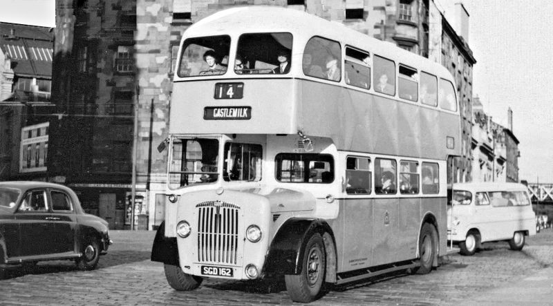 No. 14 Castlemilk  bus approaching the St Enoch Square terminus, c.1960