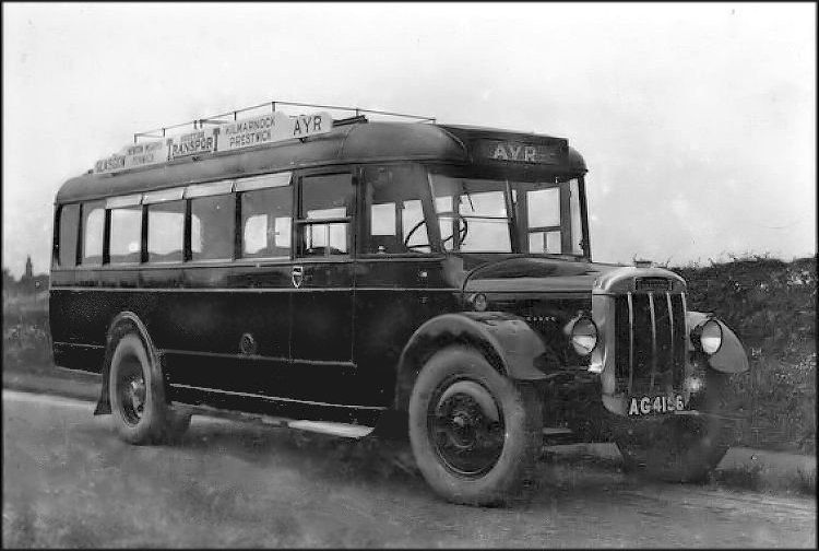 Scottish General Transport bus to Ayr via Newton Mearns  