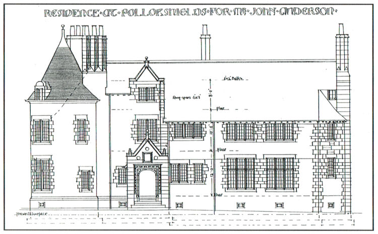 Architect's elevation of 'Beneffrey', Pollokshields, 1910