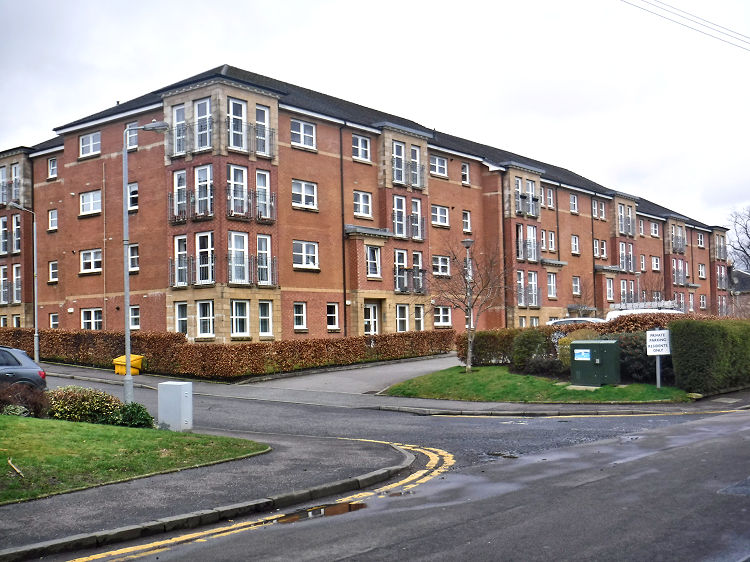 Modern flats on site of former Bon Secours Hospital, Langside