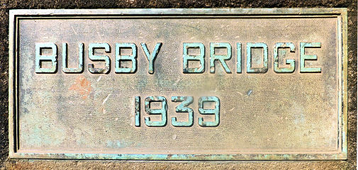 1939 date plaque at Busby Bridge