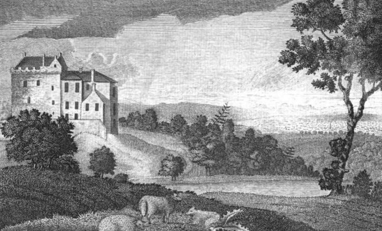Engraving from 1793  showing Castlemilk House
