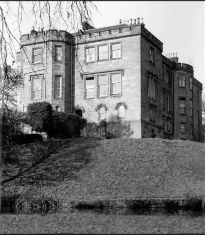 Photograph of Castlemilk House and fish pond 