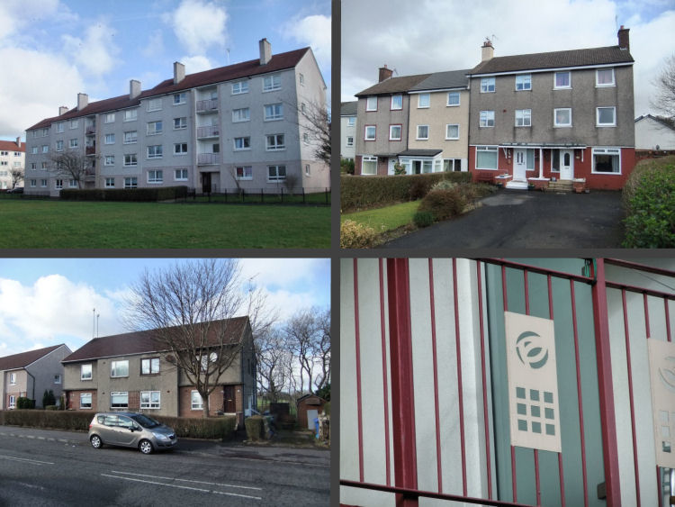 Different house types from initial development of Castlemilk