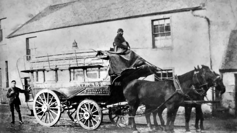 Horse-drawn omnibus at Cathcart