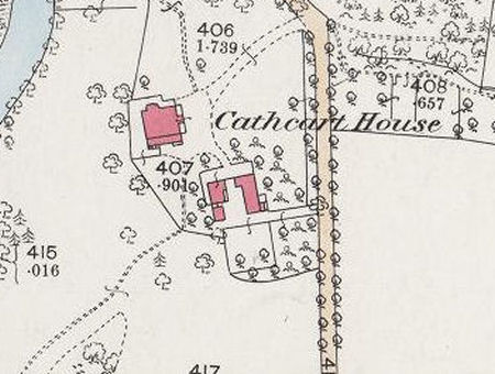 Close up view of site of Cathcart House and ancilliary buildings
