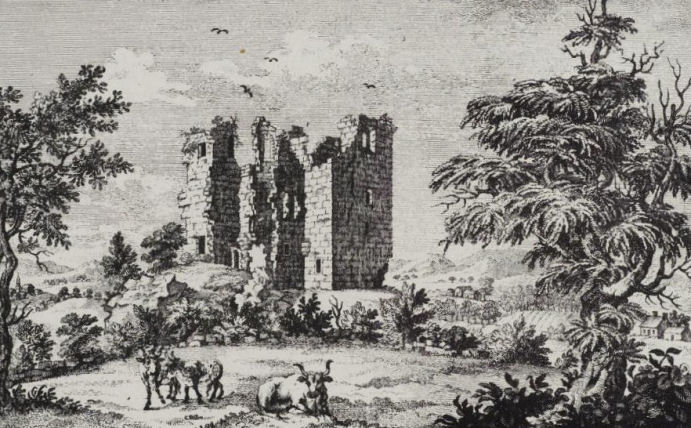 Engraving of Crookston Castle