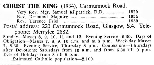 Clergy of Christ the King Church, 1960