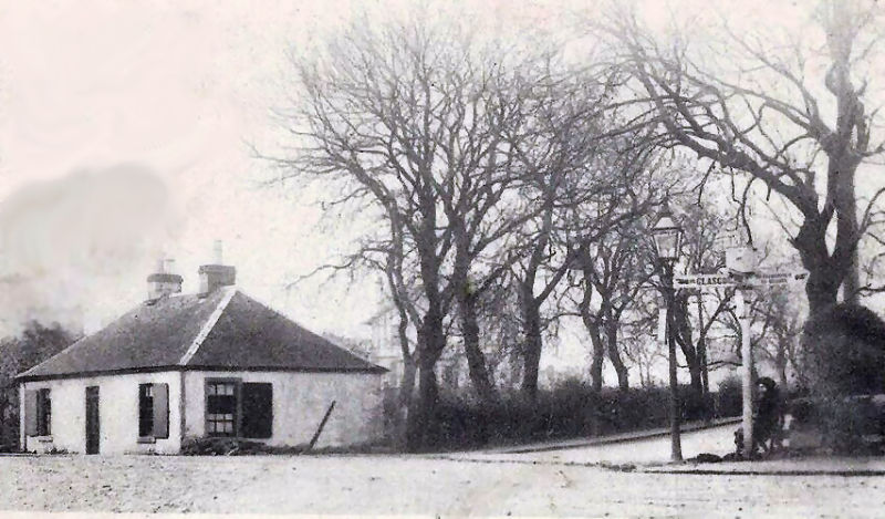 Sign post at the old toll house at Eastwood Toll