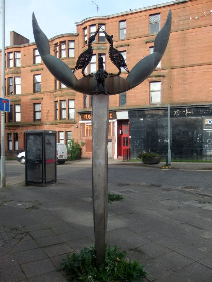 Sculpture of cormorants in Govan