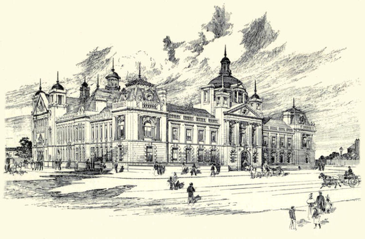 Exhibition drawing of Govan Town Hall, 1898