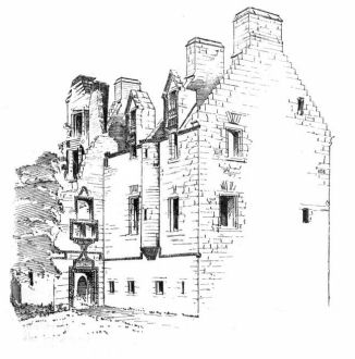 Drawing of Haggs Castle from the south-east