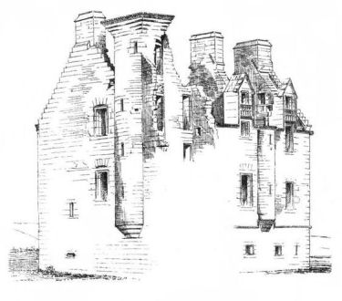Drawing of Haggs Castle from the south-west