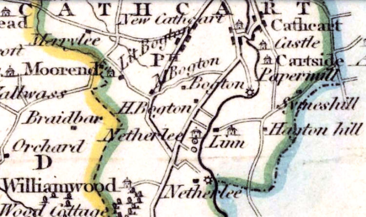Map published in 1826 showing Linn House and Hagtonhill