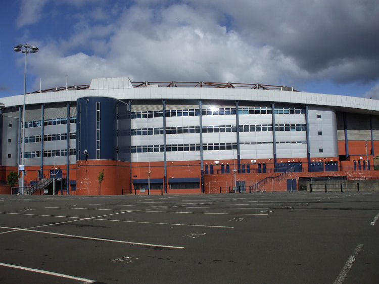 Reflection on window at new Hampden Stadium