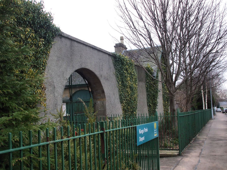 Ivy clad walls at entrance to former stables in Croftpark Avenue