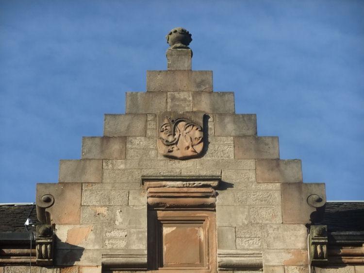 Monogram of Renfrew County Council 'RCC' at Police Station,  March Street, Strathbungo