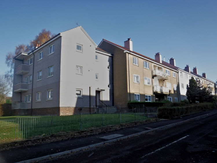 Three storey blocks of flats at Merrylee