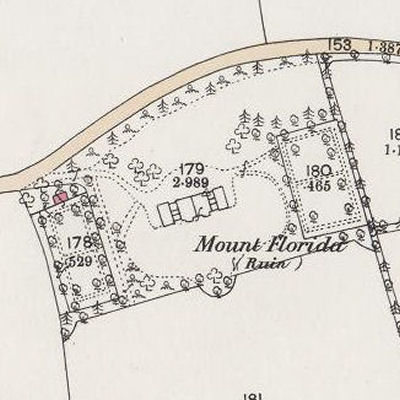 Close up view of Mount Florida House, which was entered from Prospecthill Road