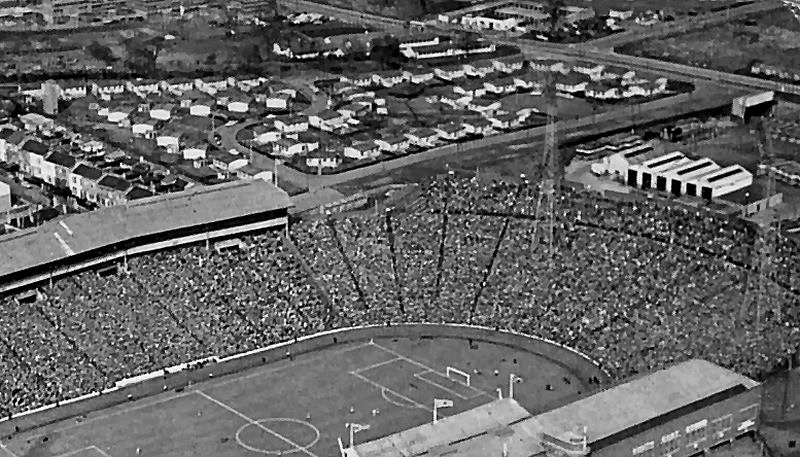 Hampden trolleybus depot and post-war prefab housing 