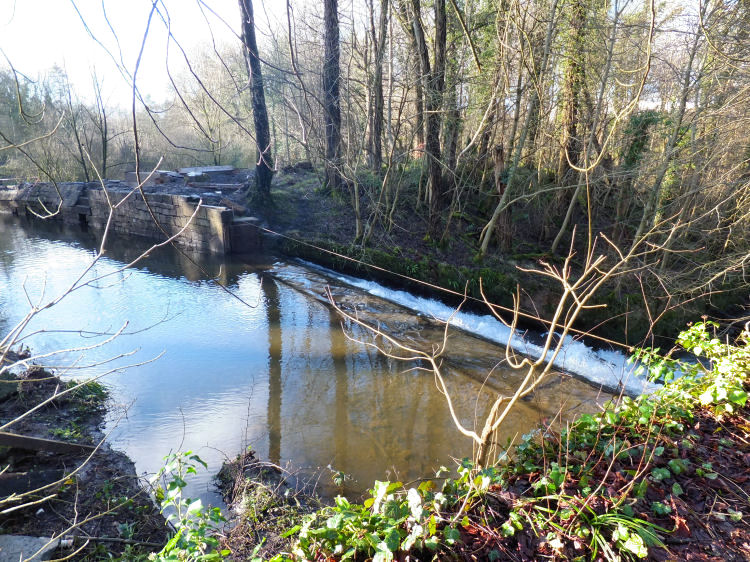 Mill lade approaching outflow at Newfield Works, Rouken Glen