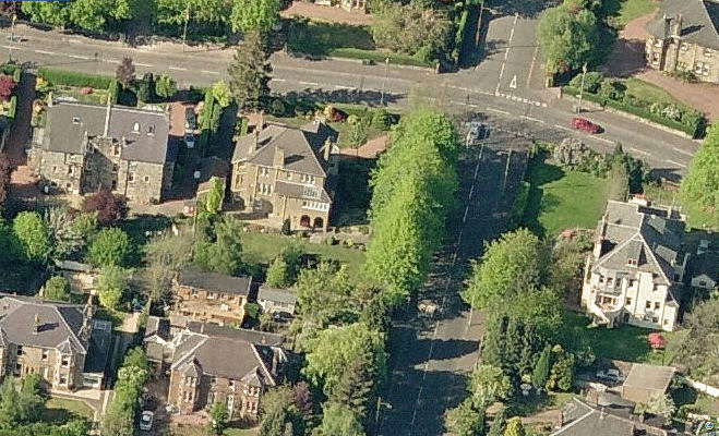 Aerial view of site of former Newlands farmhouse