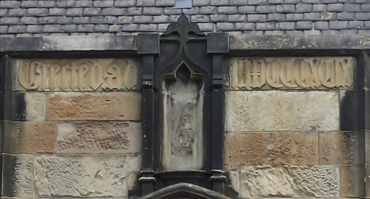 Inscription at Newlands South Church Hall: Erected AD MDCCCXCIX (1899)