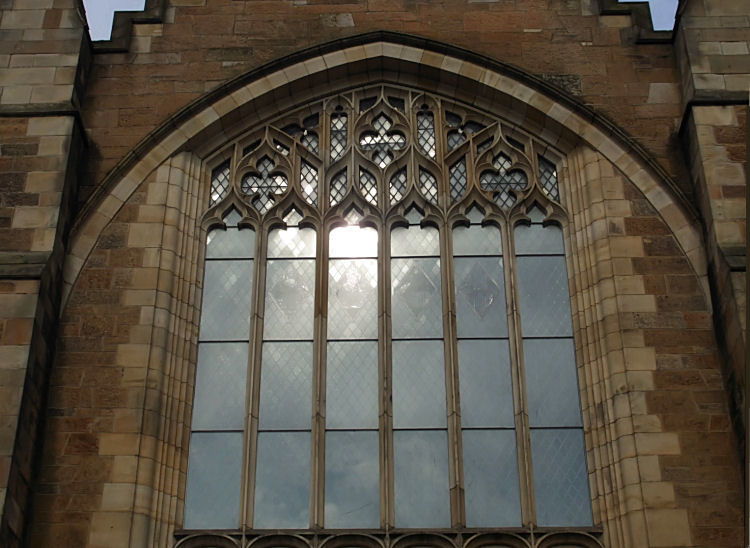 Reflection on main window at Newlands South Church