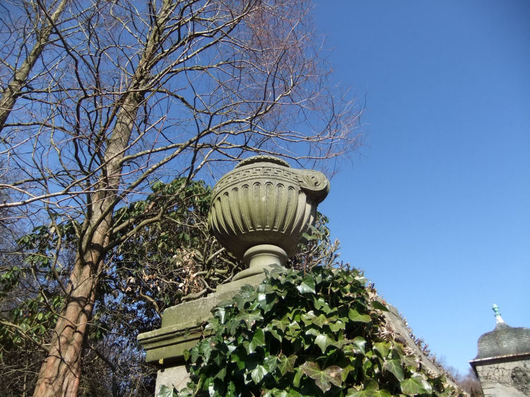 Stone urn at rear of Pollok House