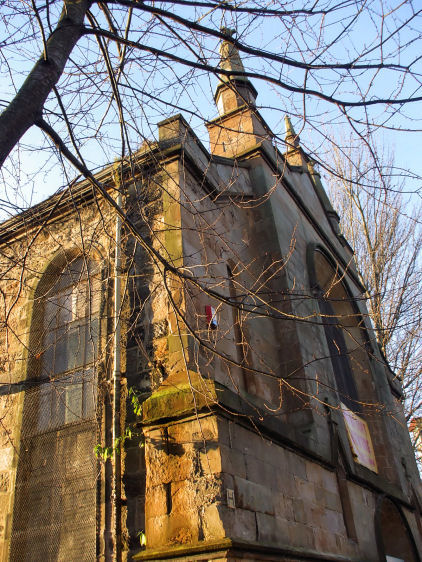 Corner stonework of Pollokshaws United Free Church