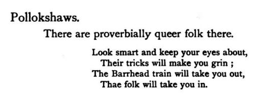 Rhyme about the Queer folk of Pollokshaws