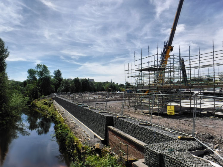 Redevelopment of site of  demolished factories and warehouses, Pollokshaws, June 2018