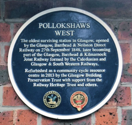 Plaque at Pollokshaws West Railway Station