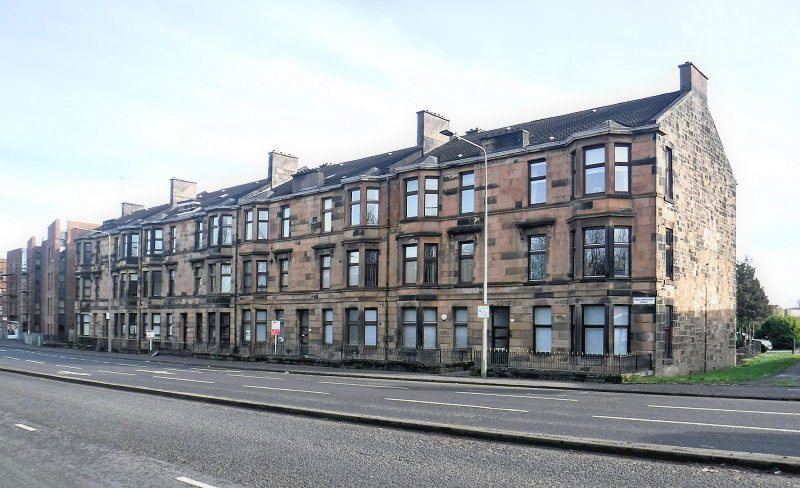 Surviving traditional tenement block in Pollokshaws