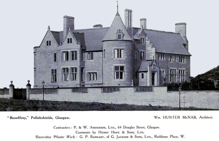 Architect's photograph of 'Beneffrey', Pollokshields, 1915