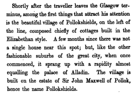 Description of Pollokshields from railway