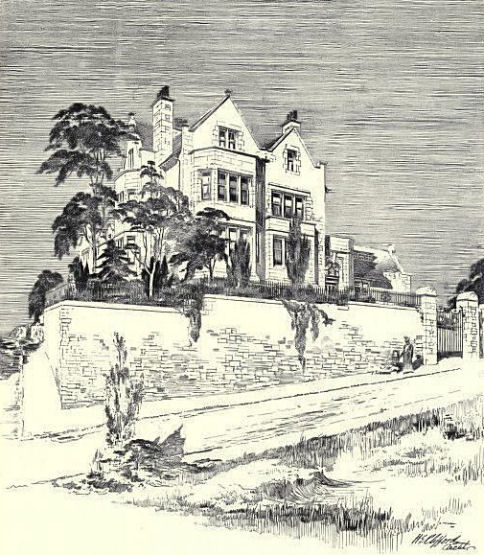 Architect, H.E. Clifford's exhibition drawing of Sutherland House, Pollokshields, 1900