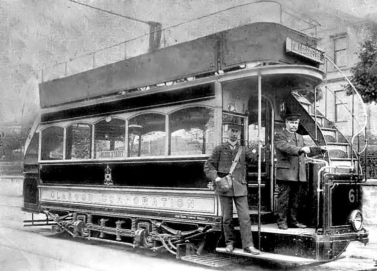 1905 view of tramcar on route from Gordon Street to Pollokshields