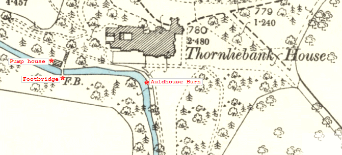 Old mill wheel at pump House Rouken Glen, 1910