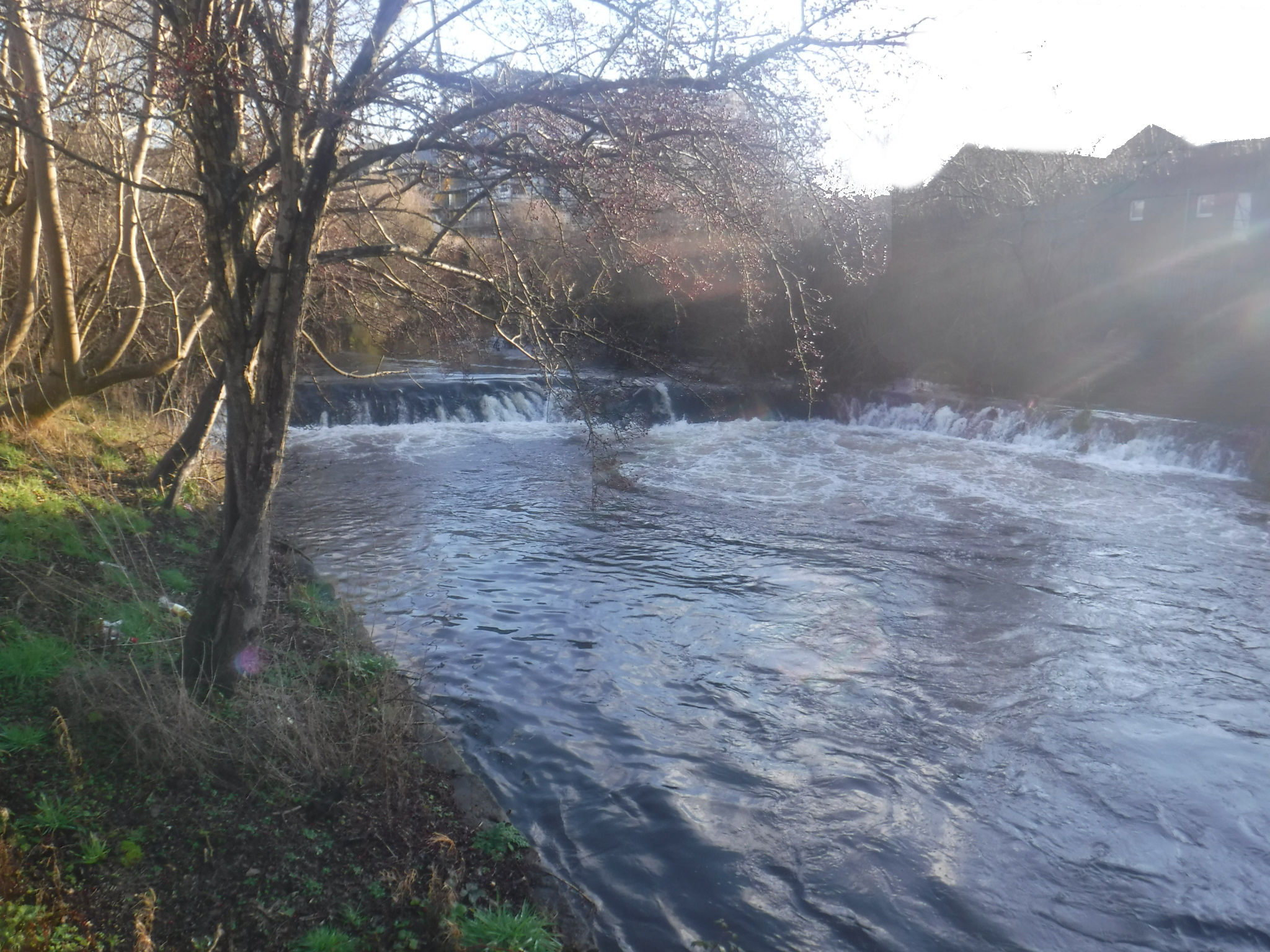 Weir on White Cart Water on approaches to Shaw Bridge, Pollokshaws