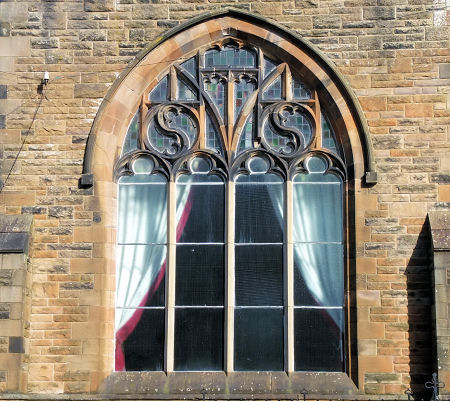 Tracery on window of Shawlands United Free Church Hall