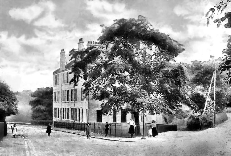 Historic view at tenement block at at Viaduct Road, Sheddens