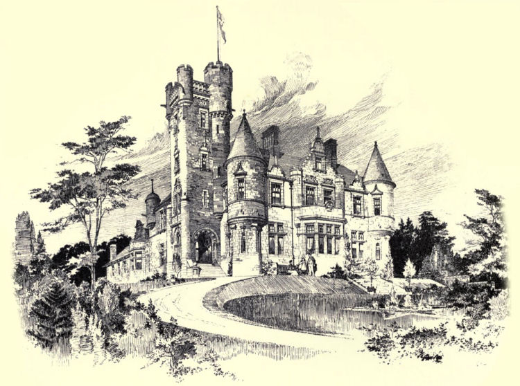Drawing of 'Rhuadsgeir', 11 Sherbrooke Avenue, later Sherbrooke Castle Hotel, 1896