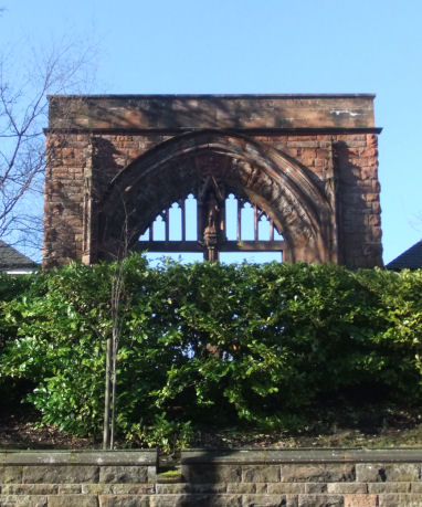 Remains of east window of Pollokshields Glencairn Church